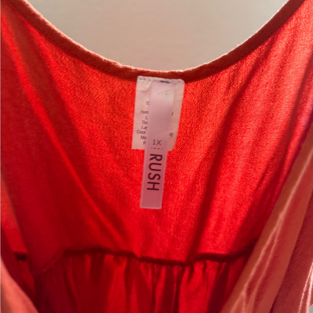 Orange RUSH Blouse Size 1X - Picture 3 of 3